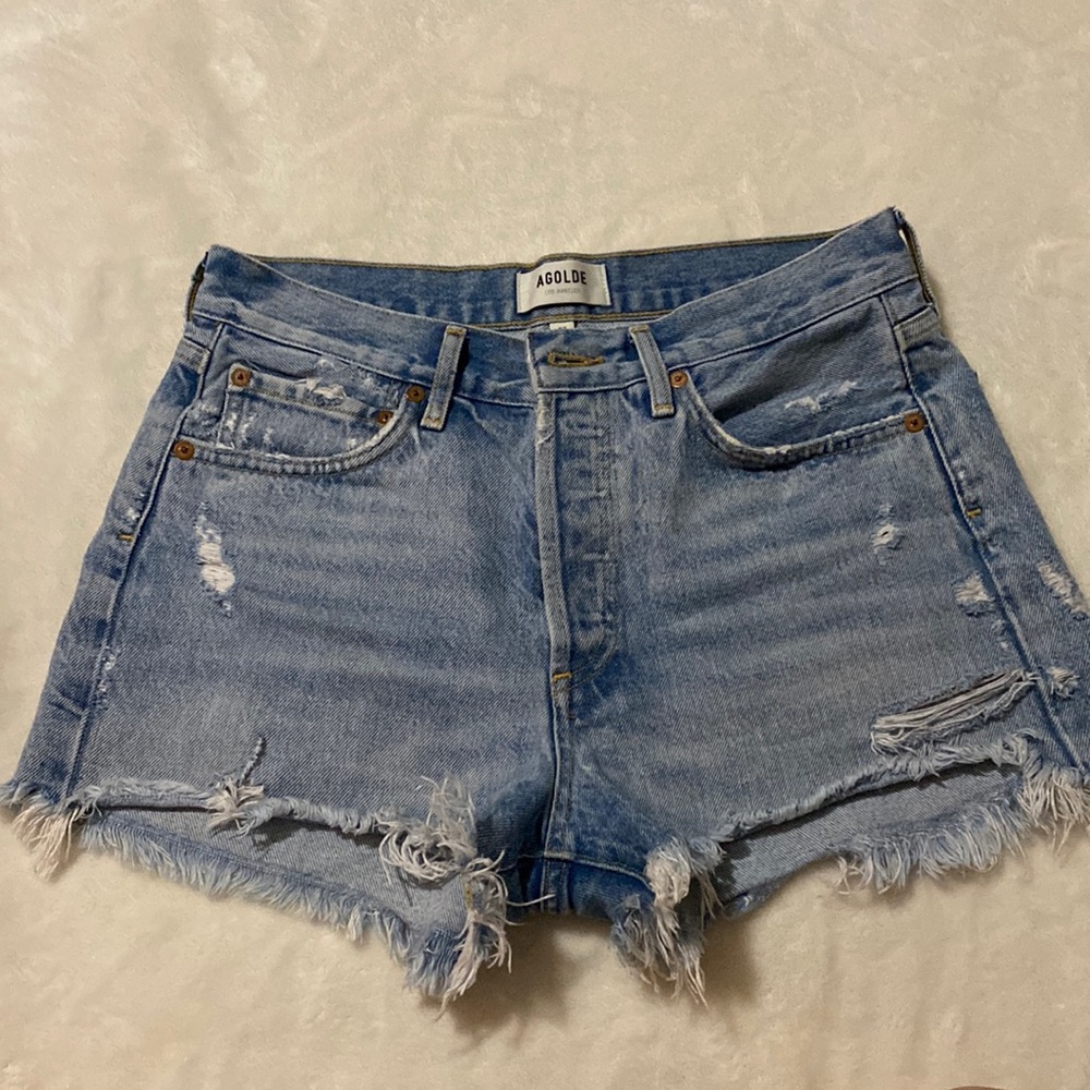 Agolde Parker high waisted denim shorts